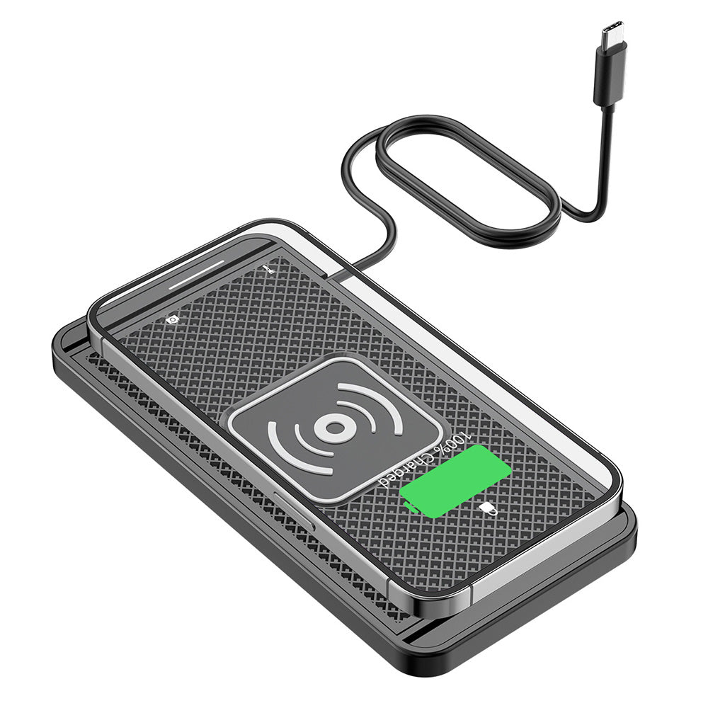 Universal Car Wireless Fast Charger Mat Non-Slip Charging Pad for Devices with Wireless Charging Function Type-C Style