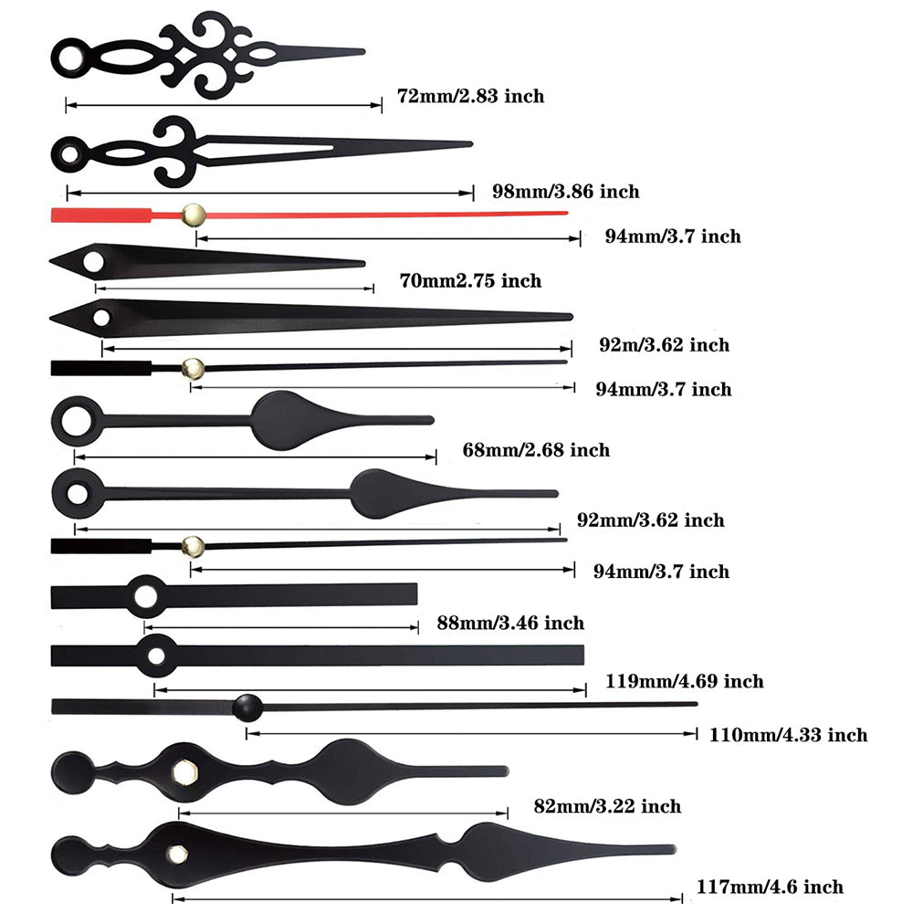 Replacement Quartz Clock Movement Kit Mechanism Motor and Metal Hands Fittings Style 1