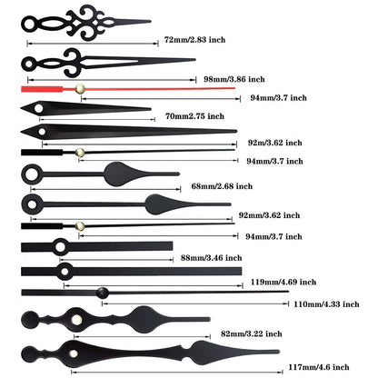 Replacement Quartz Clock Movement Kit Mechanism Motor and Metal Hands Fittings Style 1