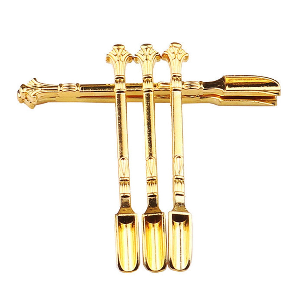 6Pcs Mini Metal Scoop Small Sampling Spoon for Spice Coffee-Gold