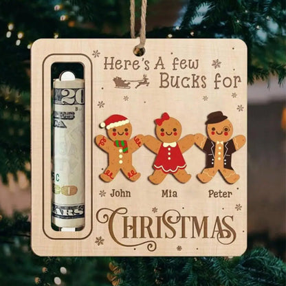 2Pcs Christmas Money Holders Funny Christmas Cash Holder Xmas Tree Hanging Ornaments Style 3