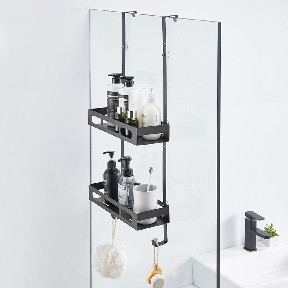 2-Tier Bathroom Shower Caddy Hanging Shelf Bathroom Storage Rack Organizer Style 2