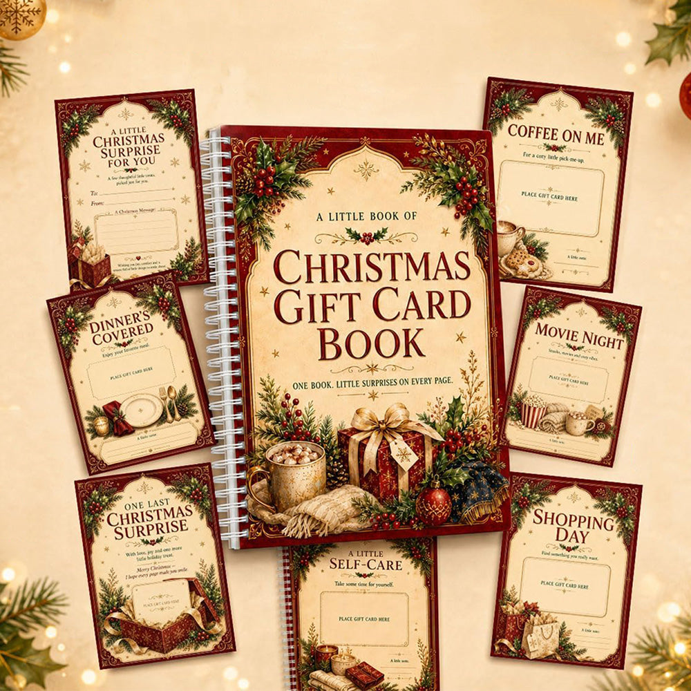 Christmas Presents Card Book Spiral Bound Holder Organiser with Handwritten Notes Style B
