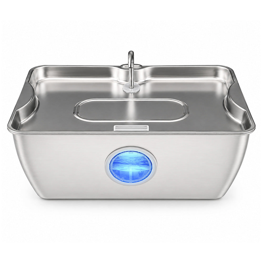 12L Stainless Steel Pet Water Fountain for Large Dogs Multi Pet