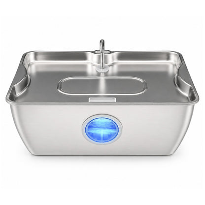 12L Stainless Steel Pet Water Fountain for Large Dogs Multi Pet