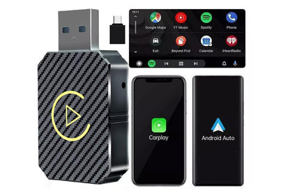 2Pcs Wireless Carplay Android Auto Adapter USB Car Dongle