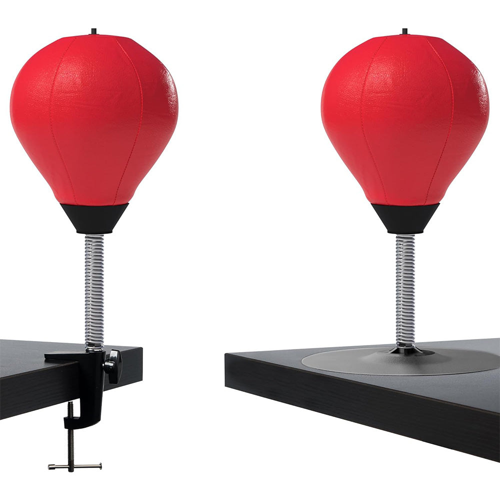 Desktop Punching Speed Ball with Clamp and Suction Cup-Red
