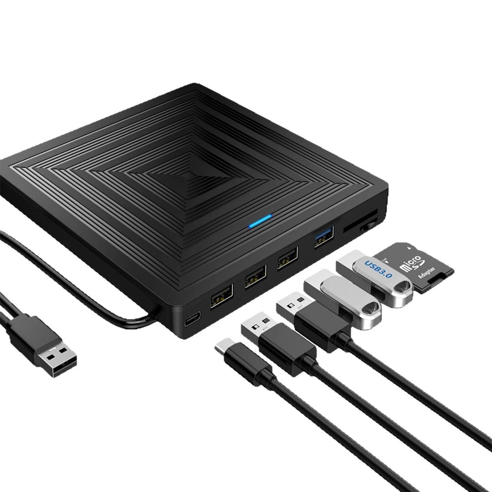 8-in-1 USB Hub with DVD Writer