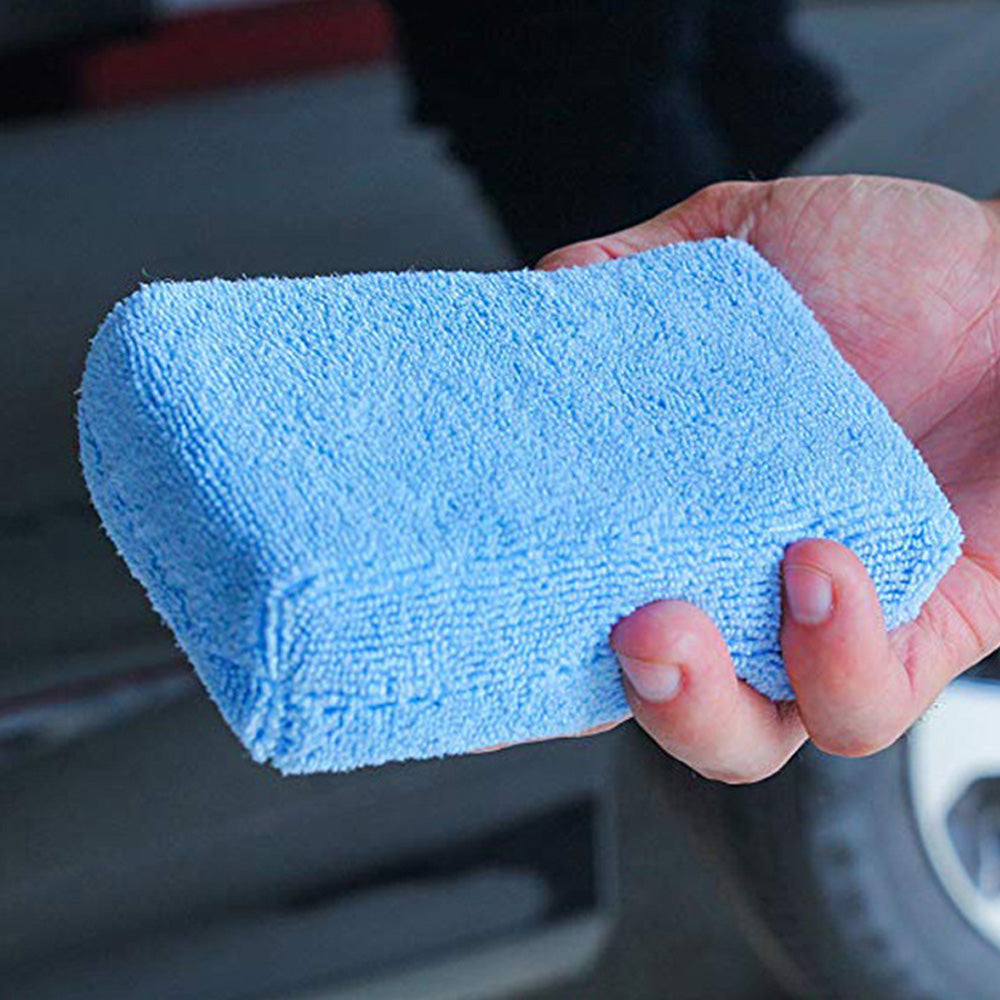 8PCS Microfiber Cleaning Pad Car Wash Sponge for Effortless Wax/Detailing/Polishing