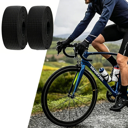 2Pcs Road Bike Handlebar Tape Carbon Fiber Pattern Non Slip Shockproof Bar Tape