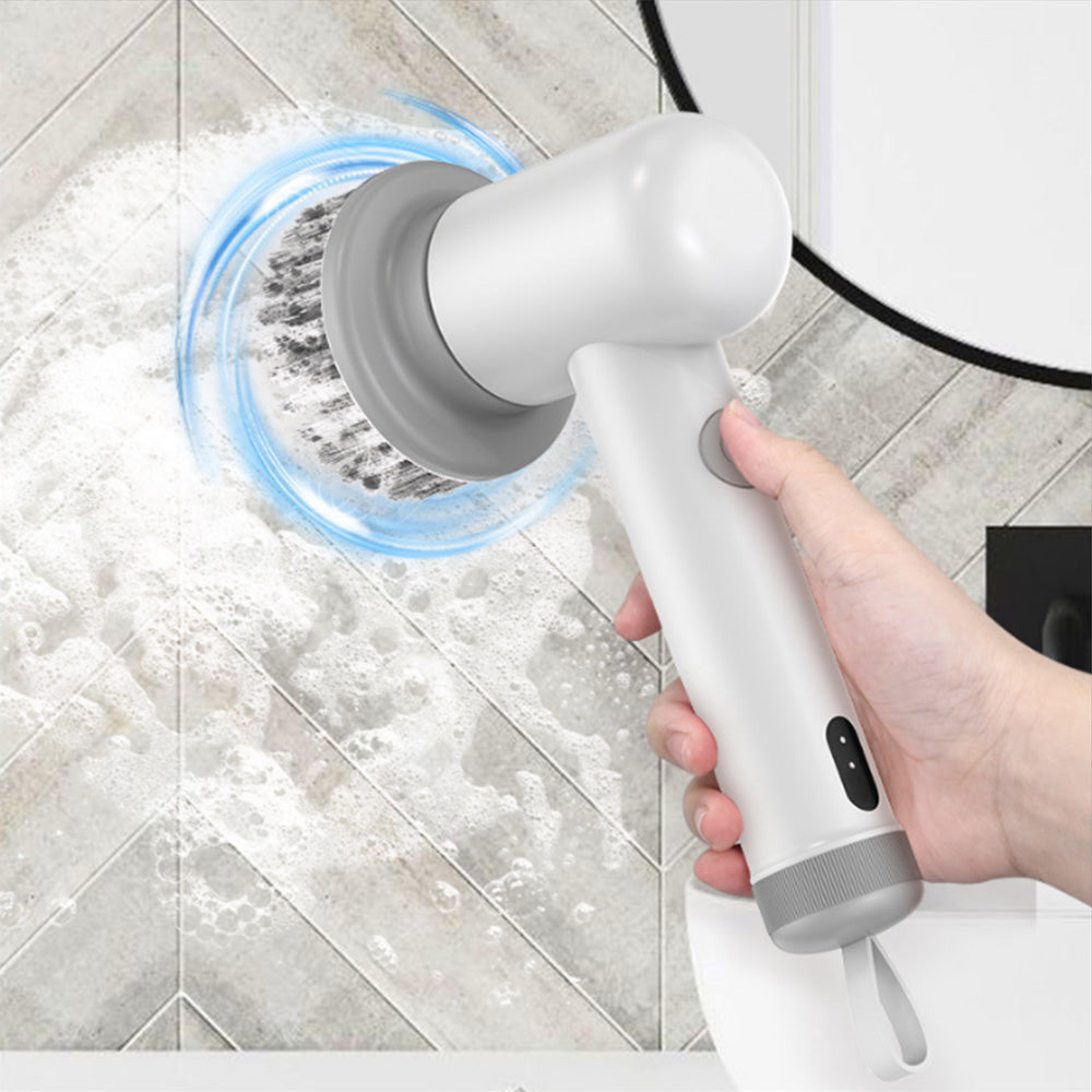 2-Speed Electric Spin Scrubber Cordless Power Cleaning Brush with 3 Brush Heads
