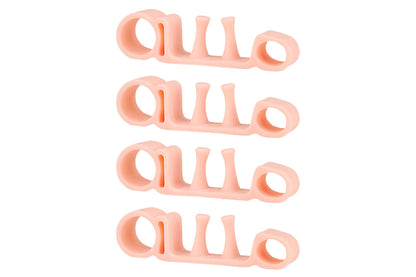 2 Pairs Five-Hole Toe Separators Bunion Corrector Pads for Foot Alignment and Pressure Relief-Nude