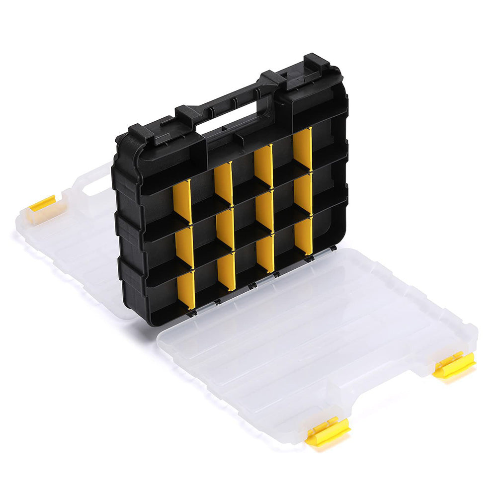 34 Grid Double Sided Tool Organizer Box for Screws Nuts - Yellow