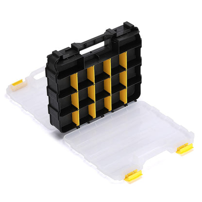 34 Grid Double Sided Tool Organizer Box for Screws Nuts - Yellow