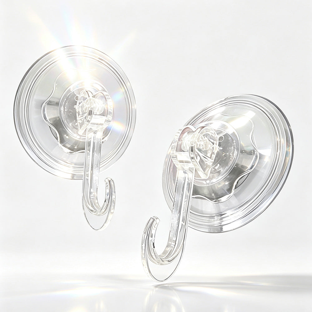 4Pcs Clear Vacuum Suction Cup Hooks
