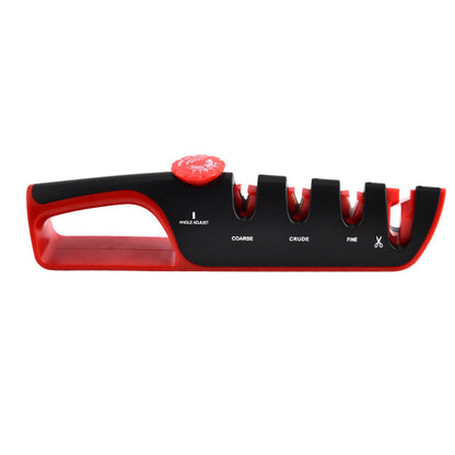 4 In 1 Scissors Sharpener Tool Knife Sharpeners With 6 Adjustable Angle For Kitchen Red