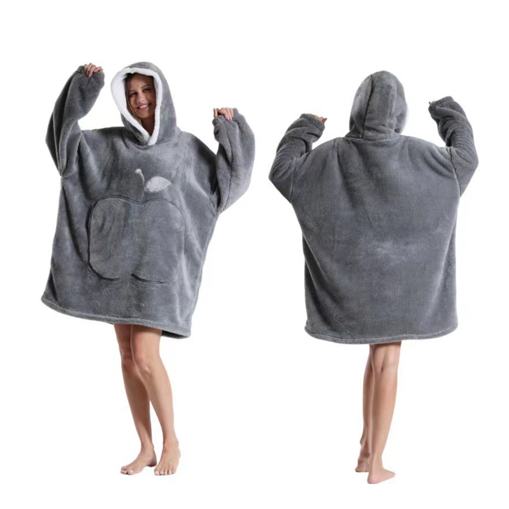 Unisex Hoodie Blanket Oversized Wearable Throw Blanket Light Gray