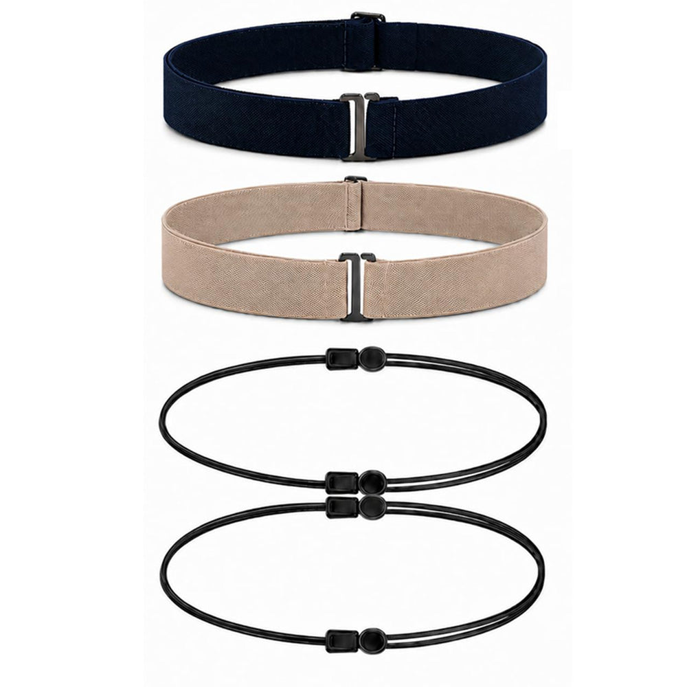 4 Adjustable Elastic Shirt Tuck Bands for Crop Hem Styling for Women