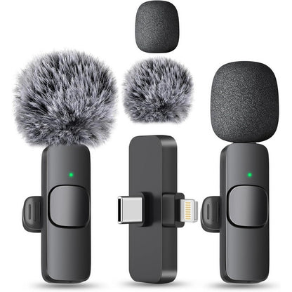 Mini Microphone Wireless Lavalier Lapel Mic for YouTube Tiktok Podcast Vlogging