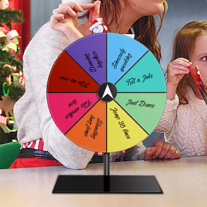 20CM Spinning Prize Wheel 8 Slots Tabletop Roulette Wheel with Stand