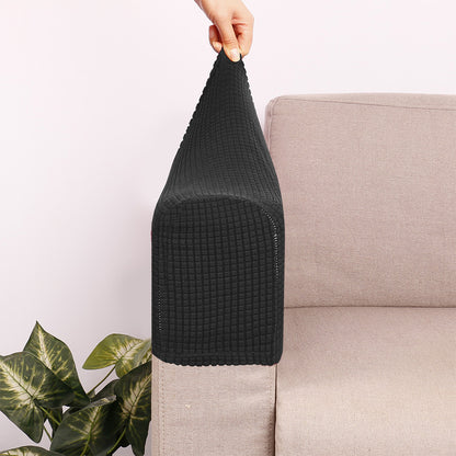 2PCS Universal Chair Arm Protector Covers Armchair Slipcovers Furniture Protector-Black