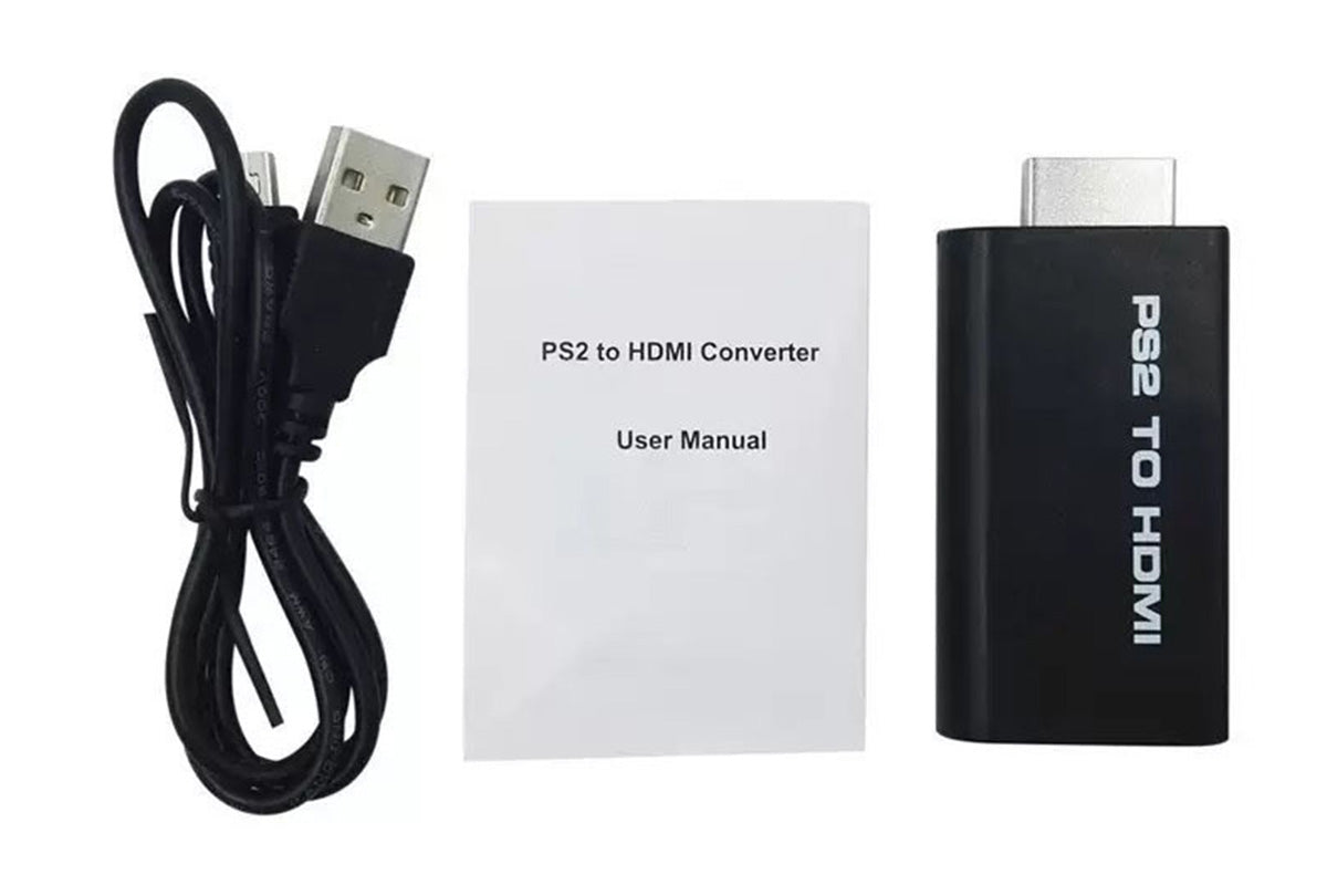 PS2 To HDMI Converter Adapter With USB Power Cable Supports All PS2 Display Mode
