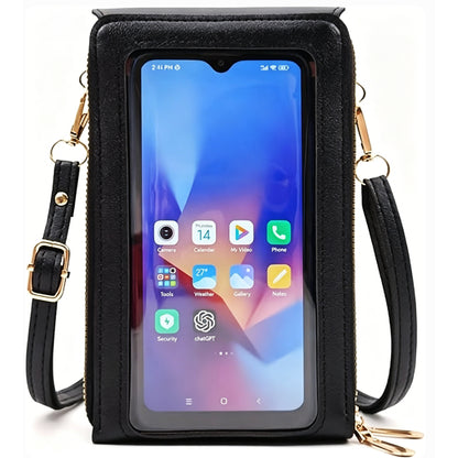 Touchscreen Crossbody Phone Bag Small Purse with Card Slots for Travel-Black