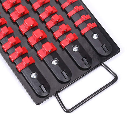 80Pcs Set Socket Organizer Tray Portable Multi-Size Socket Holder Red