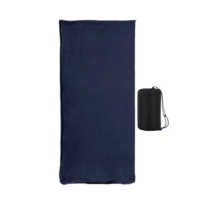 Fleece Single Sleeping Bag Liner Camping Blanket Travel Sheets for Hotel Camping Dark Blue