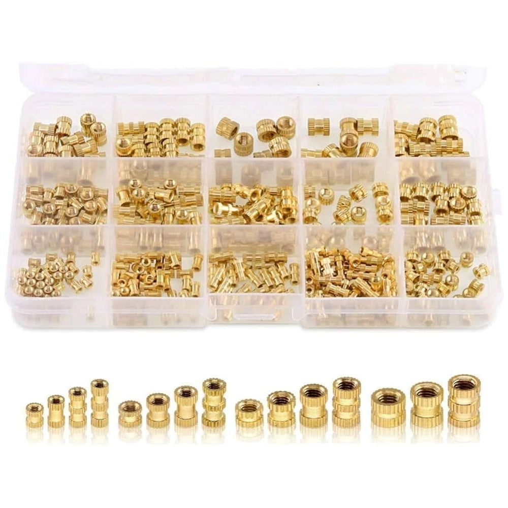 330Pcs Brass Knurled Threaded Insert Nut Assortment Kit M2 M3 M4 M5