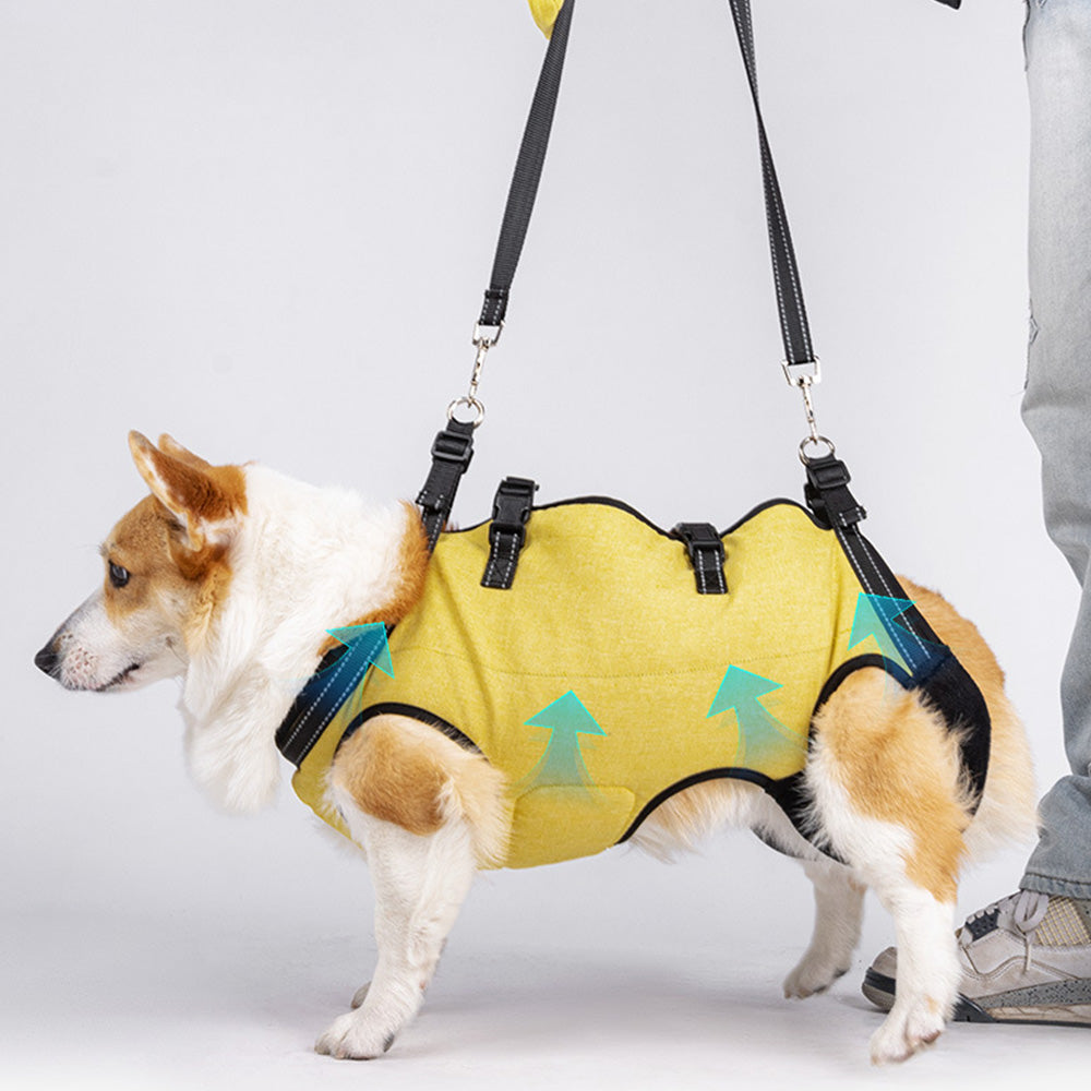 Pet Sling Carrier Bag Dog Puppy Lift Harness Vest Travel Tote Shoulder Bag -Yellow