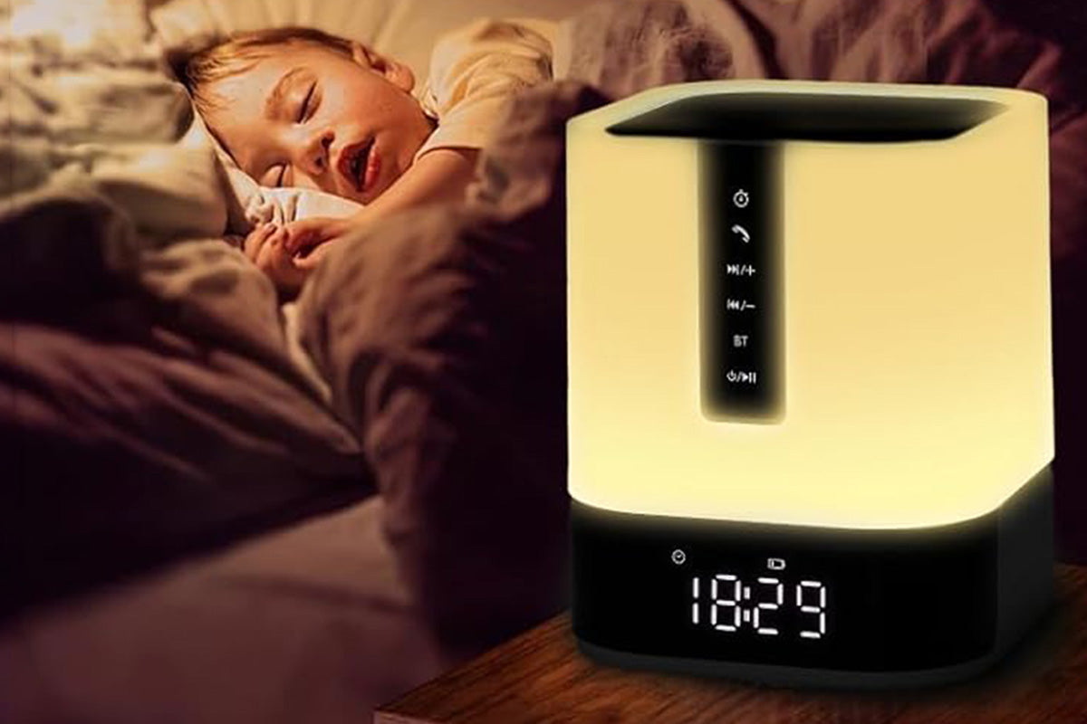 Bluetooth Speaker Touch Night Light LED RGB Alarm Clock Dimmable Lamp Speaker