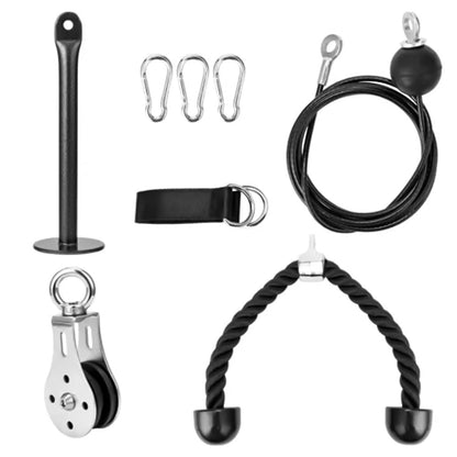 8 Pcs Pulley System Cable Attachment Pull Down Machine DIY Home Gym Workout Kit