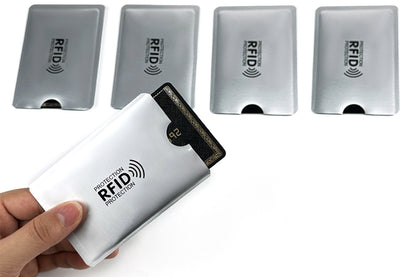 30 PCS Slim RFID Blocking Card Sleeves Credit ID Protector Wallet Shield-Silver