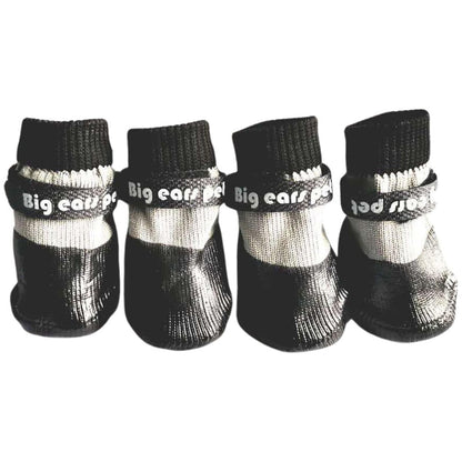 Waterproof Anti Slip Pet Shoes with Rubber Sole for Indoor and Outdoor Use Black