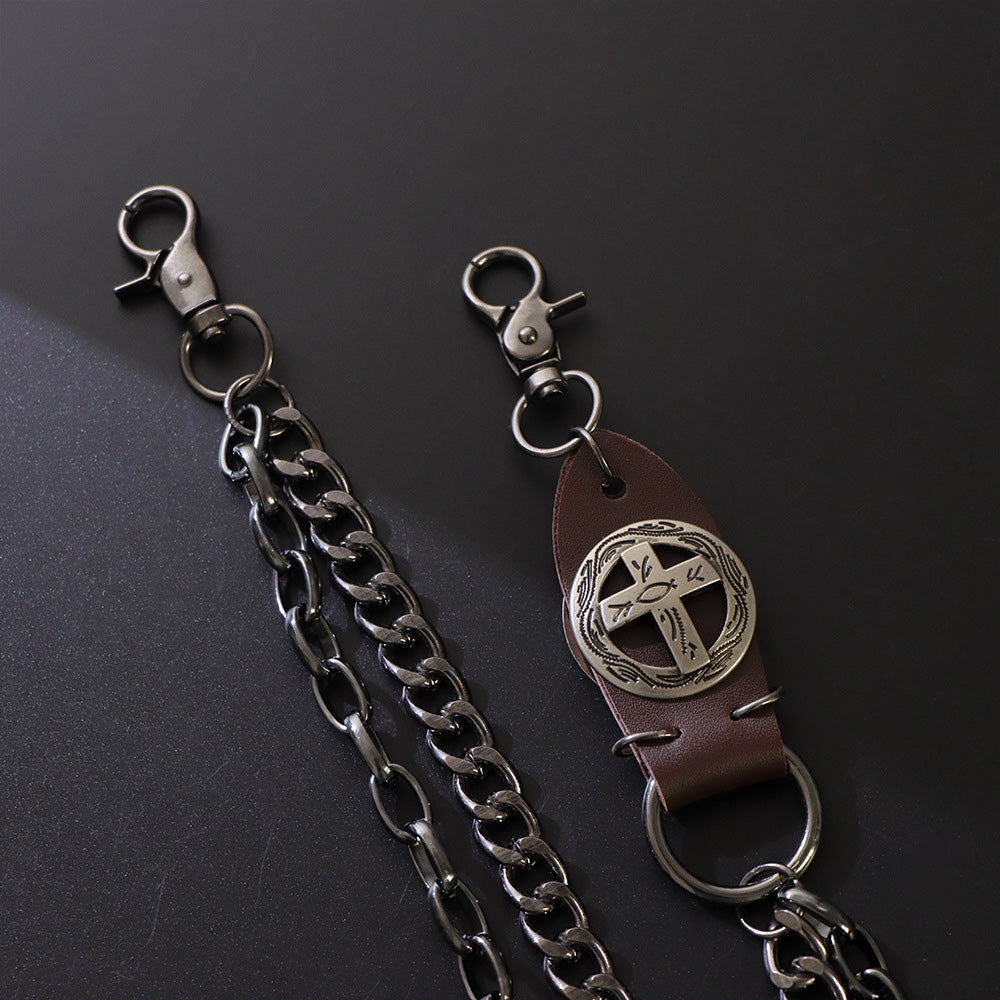 Punk Pant Chain Key Jean Wallet Chain - Double-layer Brown