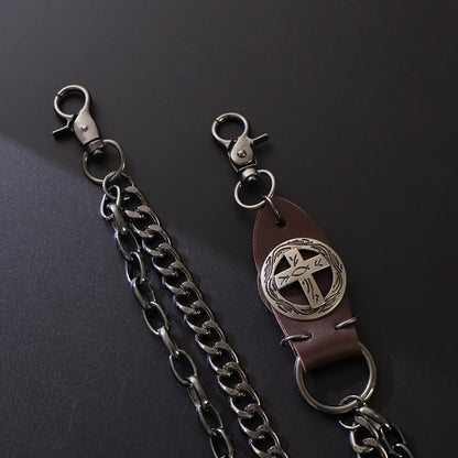 Punk Pant Chain Key Jean Wallet Chain - Double-layer Brown