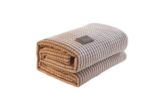 Reversible Sherpa Fleece Throw Blanket - Khaki