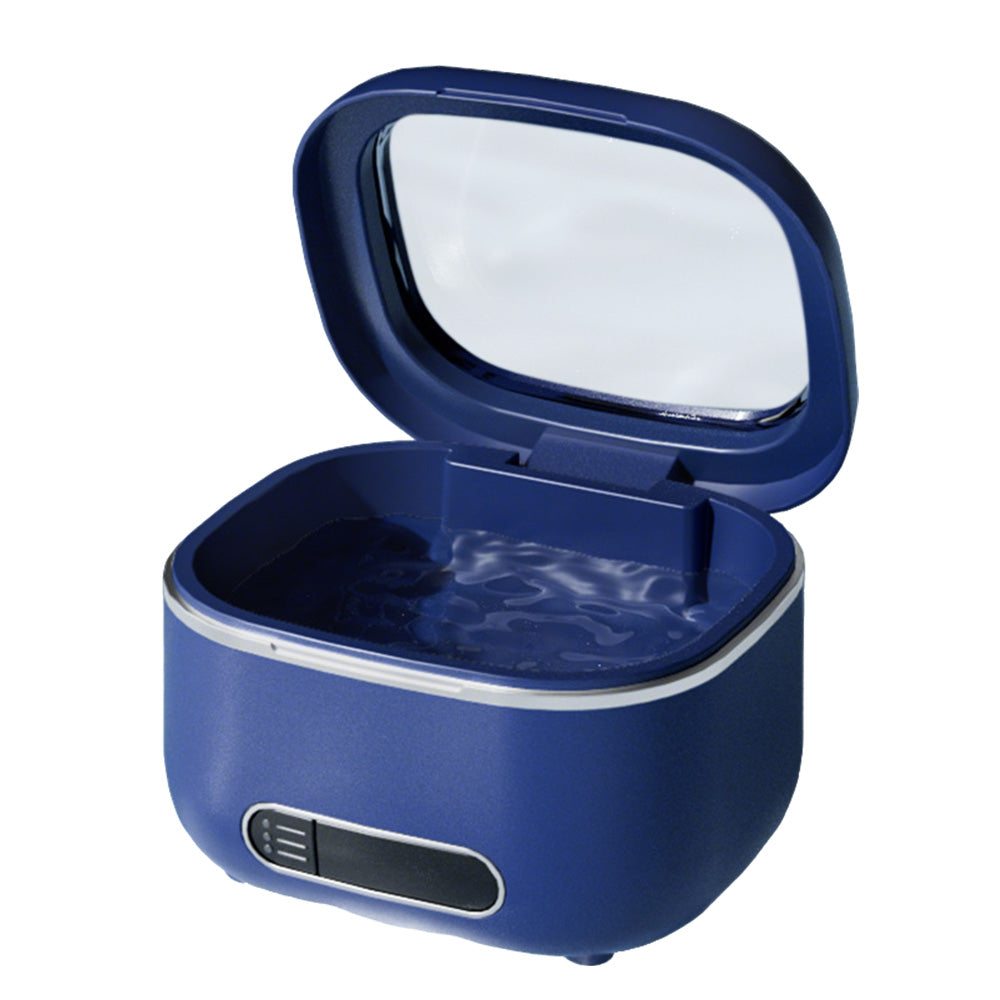 Portable Ultrasonic Retainer Cleaner Dental Appliance Cleaning Machine -Blue