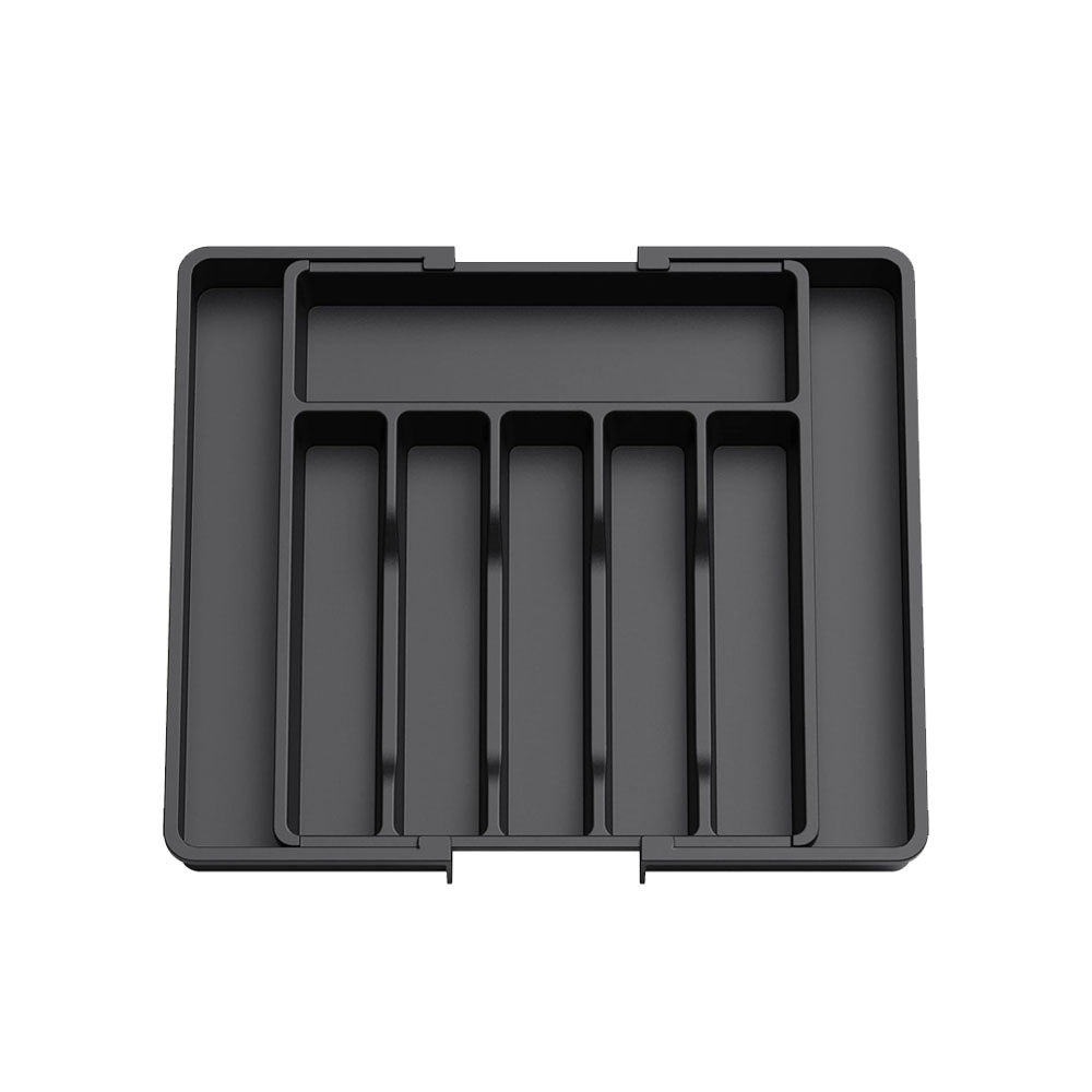 Expandable Utensil Tray Kitchen Cutlery Drawer Organizer Multipurpose Drawer Storage Tray Black