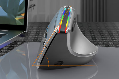2Pcs Ergonomic Vertical Mouse 2.4G RGB Wireless Optical Mouse for Computer PC