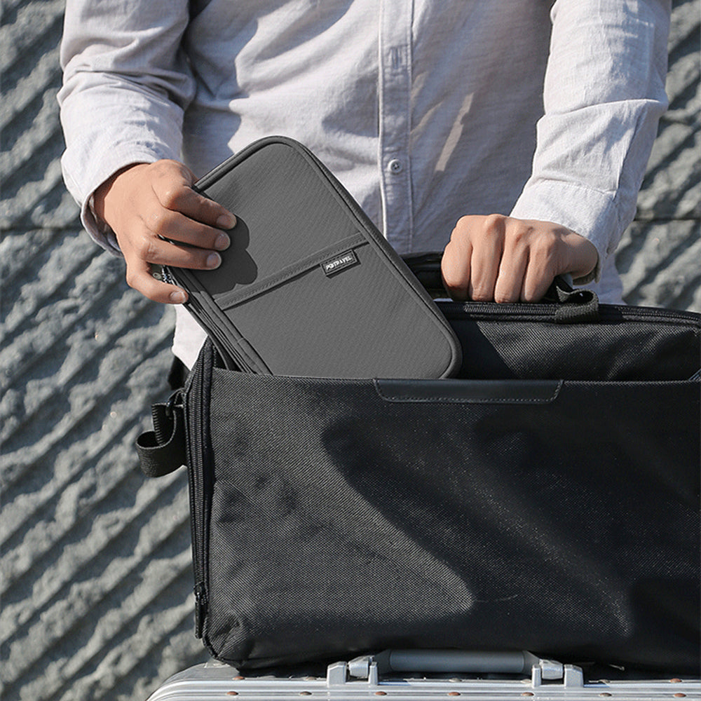 Passport Holder RFID Block Passport Wallet Water Resistance Travel Document Organizer for Credit Cards-Black