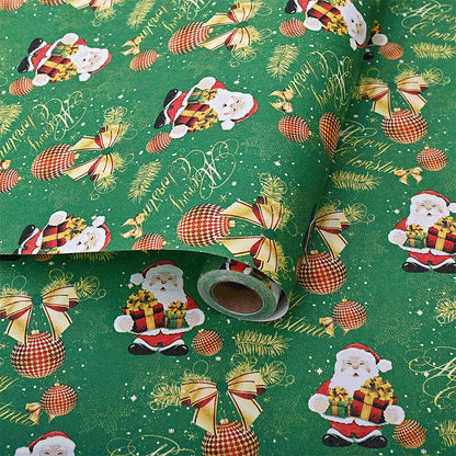 Christmas Wrapping Paper for Gift Wrap - Green
