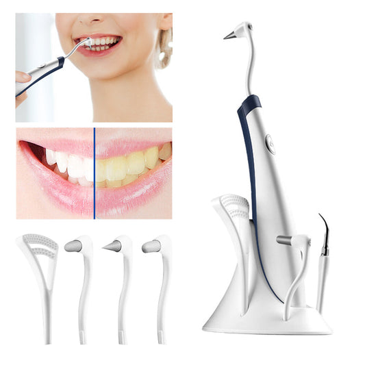 5 in1 Electric Ultrasonic Teeth Calculus Remover Teeth Cleaner Oral Care White