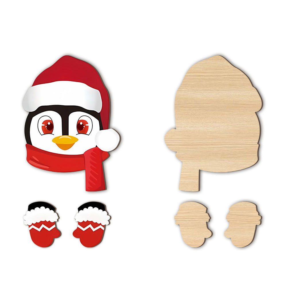 3 Pack Christmas Fence Peeker Santa Reindeer Penguin Yard Decor
