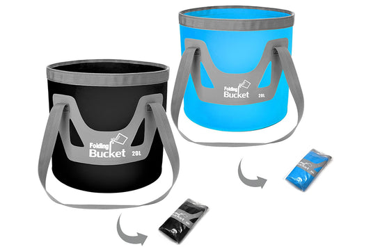2Pcs 20L Collapsible Buckets with Handle Camping Water Storage Container Portable Folding Bucket for Fishing Camping Car Washing