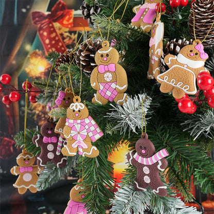 12PCS Gingerbread Man Christmas Decorations ¨C Hanging Pendants for Christmas Tree