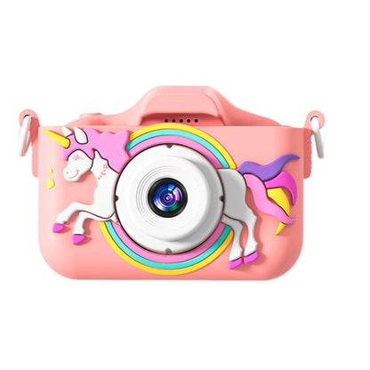 1080P Kids Digital Camera with 64GB TF Card for Christmas Birthday Pink
