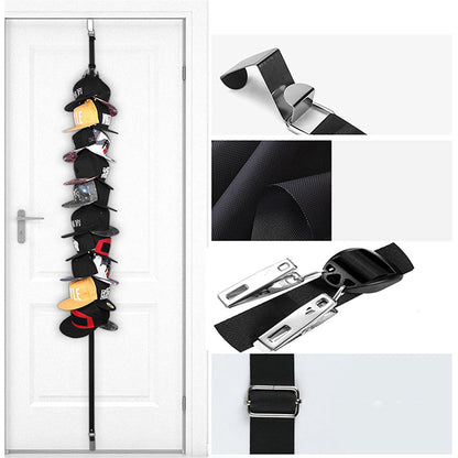 Over Door Hat Organizer with 1 Strap 20 Clips and 2 Door Hooks
