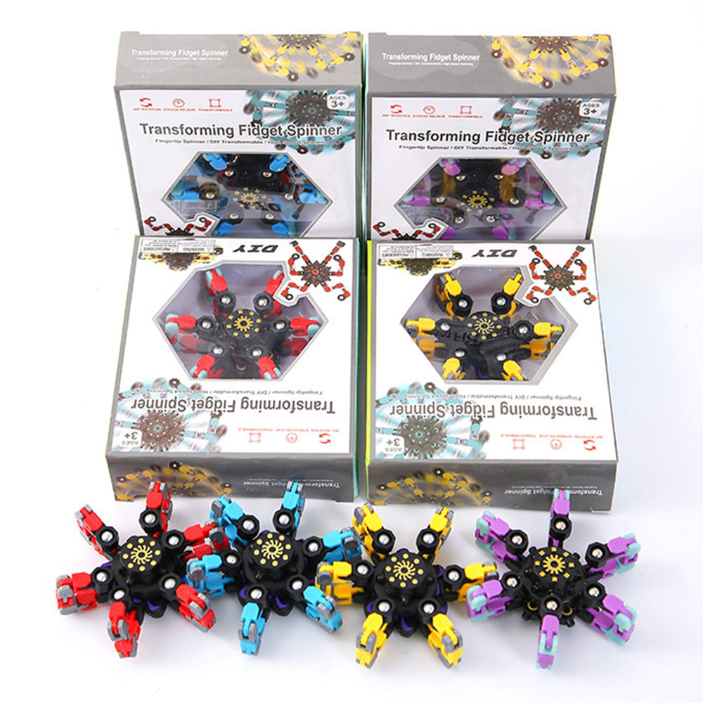 4PCS Transformable Mechanical Gyro Fidget Spinner Toy for Kids